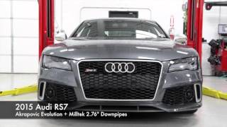 Akrapovic Audi RS7 Evolution Exhaust  Milltek Downpipes [upl. by Ehrenberg]