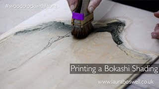 Japanese Woodblock With Laura Episode 26  Printing a Bokashi Shading Japanese woodblock [upl. by Airuam]