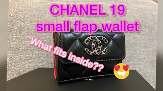 CHANEL 19 Small Flap Wallet  how many slots UNBOXING and Reveal ❤️ [upl. by Sharman]