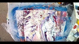 Ein Wandbild mit Acrylfarbe in 3 Minuten eingießen Flüssige Malerei [upl. by Halpern]