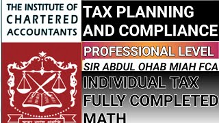 Professional Level New Amendment Tax act 23 individual math full completed Tax planning amp compliance [upl. by Ainnos578]