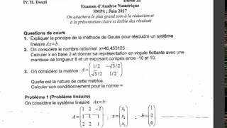 examen corrigé analyse numerique SMP3 partie 1 [upl. by Heffron]