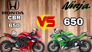 HONDA CBR 650 R VS KAWASAKI NINJA 650 BIKE Comparison video 🏍️🏍️🏍️ [upl. by Iahs411]