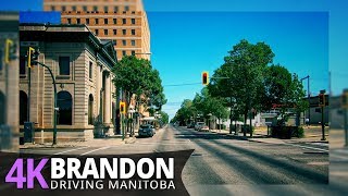 Brandon 4K60fps  Driving Small City  Manitoba Canada [upl. by Edlin612]