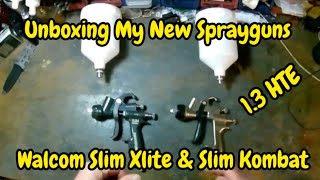 Unboxing Walcom Slim Xlite amp Slim Kombat HTE 13 Spray Guns [upl. by Cramer]