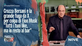 Crozza Bersani e la grande fuga da X per colpa di Elon Musk quotTutti i tuoi like ma io resto al barquot [upl. by Endor]