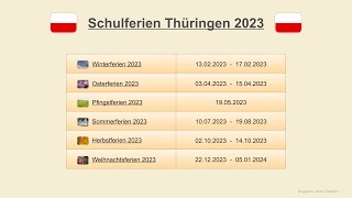 Schulferien Thüringen 2023 [upl. by Pozzy]