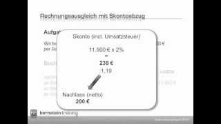 11 Rechnungsausgleich mit Skontoabzug [upl. by Nevin]