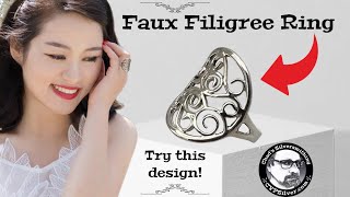 Faux Filigree Ring A Silversmithing Tutorial [upl. by Llovera]