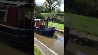 Silsden Hire Narrowboat cruises into the lock at Bank Newton heading towards Gargrave narrowboats [upl. by Ermine]