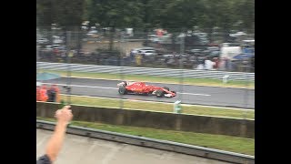 Formula 1 2017 GP Italy Monza  Qualifying  Grosjean crash Tribuna 6B [upl. by Scott]