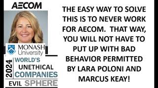 AECOM NYSE ACM Marcus Keay and Lara Poloni Demand Former Employee Remove Bad Behavior Evidence [upl. by Musetta]