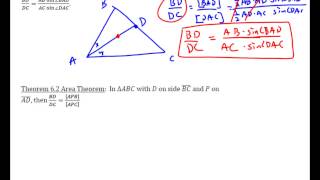 Ratio and Area Theorem on a Cevian [upl. by Wilonah]