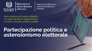 Partecipazione politica e astensionismo elettorale [upl. by Airemahs]