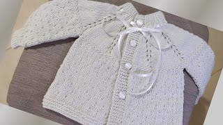 CARDIGAN EN DOS AGUJAS PARA BEBÉS DE 6 MESES [upl. by Lynus]