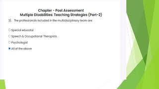 PROJECT INCLUSION MODULE 14 MULTIPLE DISABILITY ANSWER KEY [upl. by Ajnat]