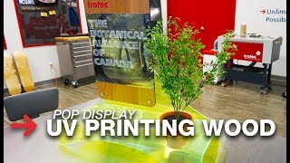 UV Printing Wood  Acrylic Display Stand  Speedy 400 [upl. by Frendel]