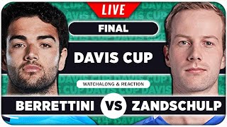 BERRETTINI vs VAN DE ZANDSCHULP • Davis Cup 2024 Final • LIVE Tennis Watchalong Stream [upl. by Reifel817]