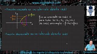 Monotonía Crecimiento y decrecimiento de una función [upl. by Nirda]