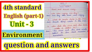 4th standard English unit 3 Environment lesson question and answers notes [upl. by Reamonn]