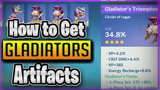 How to get Gladiator Artifacts  WORTH IT  RESIN   Genshin Impact [upl. by Ladin]