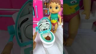 Satisfying With Unboxing amp Review Miniature Funny Toilet And Baby Set Toys ASMR Videos [upl. by Adnolor]