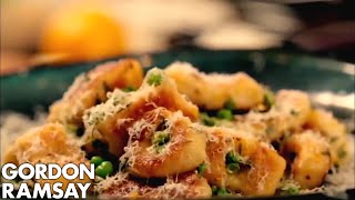 Homemade Gnocchi with Peas and Parmesan  Gordon Ramsay [upl. by Edlun845]