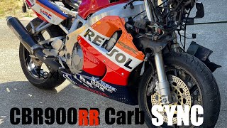 CBR 900RR 93’ Carburetor Sync [upl. by Anahpets]