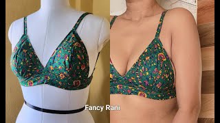 All Sizes Cotton Padded Bra Cutting and Stitching  कॉटन पैडेड ब्रा [upl. by Daney292]