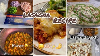 Lasagna recipe✨How to make Lasagna🫶🏻Yummiest and easy Lasagna recipe✨Grocery Shopping Grocery Vlog✨ [upl. by Eetse]