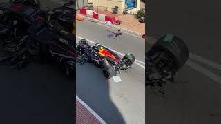 Aftermath of Sergio Perez Monaco crash [upl. by Yzdnil358]