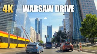 Warsaw 🇵🇱 Summer Drive Ultra HD 4K 60FPS Virtual Driving Tour in Poland August 2022 [upl. by Dowzall941]