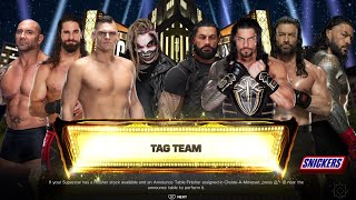 WWE 2K24  Team Seth Rollins Batista Gunther Fiend VS Team Roman Reigns  8 Man Tag Team Match [upl. by Cherie206]