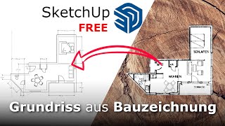 Sketchup  KOSTENLOS Grundriss aus Bilddatei erstellen  Die Anleitung  Rob Renoviert [upl. by Genni]