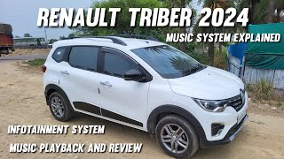 Renault Triber 2024 Music System explained  Triber Infotainment system review  Music Playback [upl. by Bremser116]