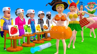 Scary Teacher 3D vs Squid Game Draw Fruit Style Dresses Nice or Error Dressing Room 5 Time Challenge [upl. by Rabbi]