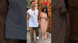 Saba Azad TIGHTLY holds BF Hrithik Roshans after posing for paps in a saree 😍  shorts [upl. by Llesig]