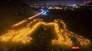 Hogmanay begins with 40k people in torch lit procession Scotland  BBC News  31st December 2019 [upl. by Ruphina]