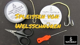 Spleißen von Welsschnüren Spleissanleitung Taffi Tackle Welsmontage Wallerangeln [upl. by Otrevogir329]