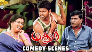 quotகுடும்பமா இதுquot  Madhurey Comedy Scenes  Vijay  Sonia Agarwal  Vadivelu [upl. by Cutter]