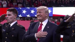 Watch Trump sing along with national anthem [upl. by Dacia52]