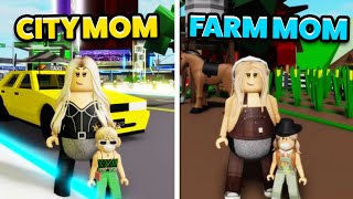 CITY Mom To FARM Mom in Roblox Brookhaven [upl. by Ulrikaumeko]