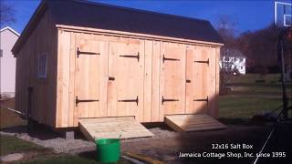 quotThe 12X16 Saltboxquot  Watch the Delivery of this Fully Assembled Building  Over the Road Legal [upl. by Ebbie]