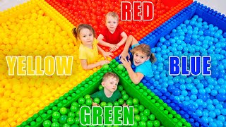 Five Kids Find the children in the colored balls  more Childrens Songs and Videos [upl. by Harding774]