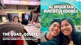 THE QUAD QSUITE ON QATAR AIRWAYS WORLDS BEST BUSINESS CLASS  Manila to Doha to Rome [upl. by Olivette573]