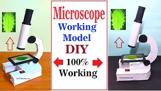 microscope working model for science exhibition  national level science project  howtofunda [upl. by Sidky806]