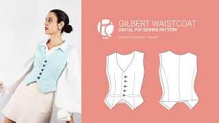 Gilbert Vneck Buttoned Waistcoat  Digital PDF Sewing Pattern  Teaser [upl. by Annwahsal37]