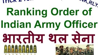 Indian Army Rank and Name  trick for भारतीय थल सेना ke पद and order [upl. by Ellerihs]