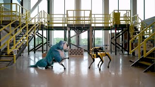 Robot Dog Given Sparkly Costume by Boston Dynamics [upl. by Mano87]