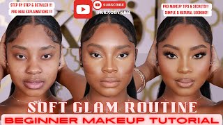 Detailed Soft Glam Makeup Routine for beginners 2024  WOC [upl. by Nylannej992]